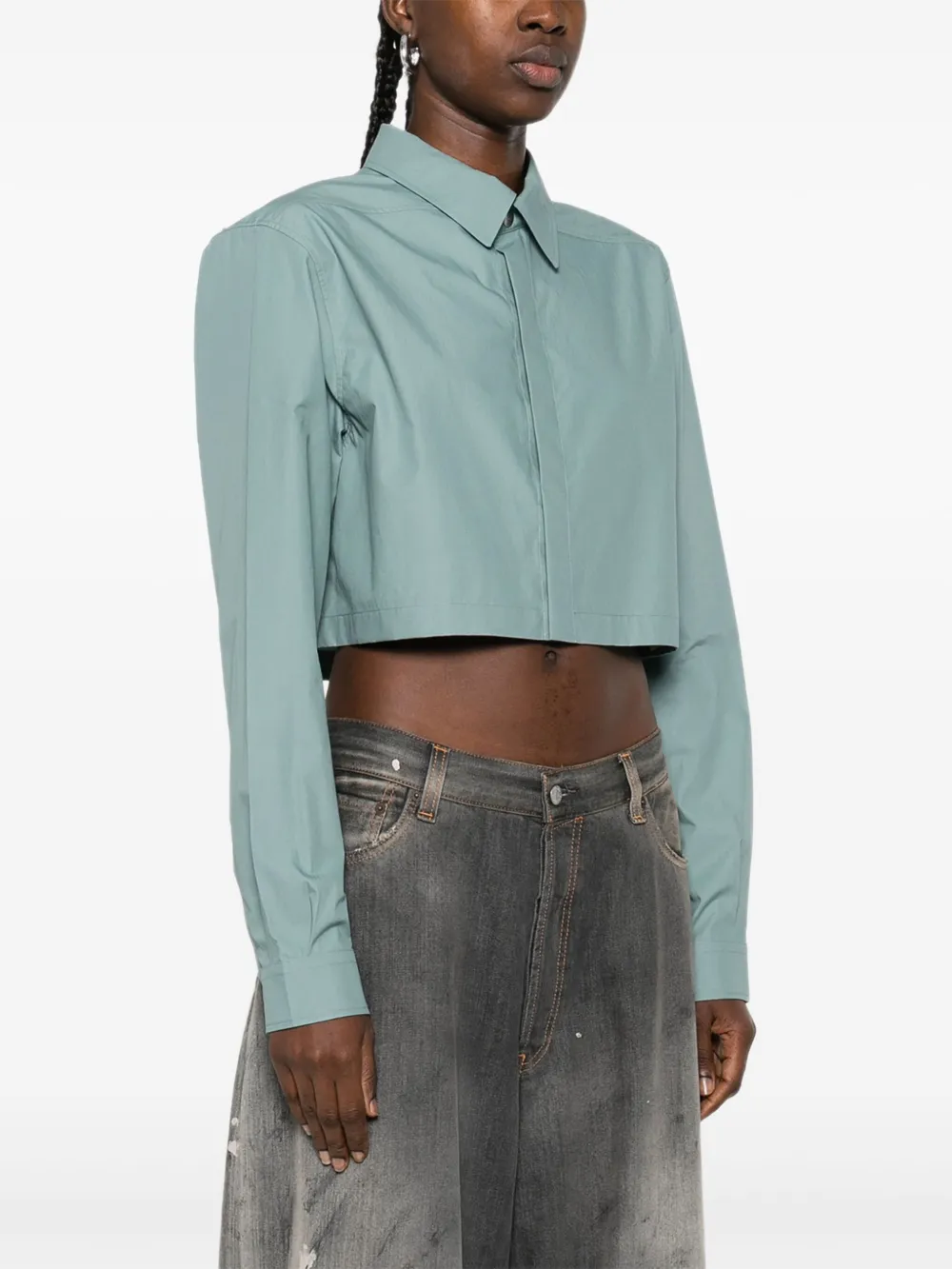 Rick Owens Cropped blouse Blauw