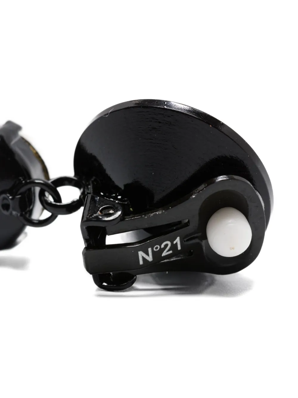 N°21 Crystal-embellished Earrings In Black
