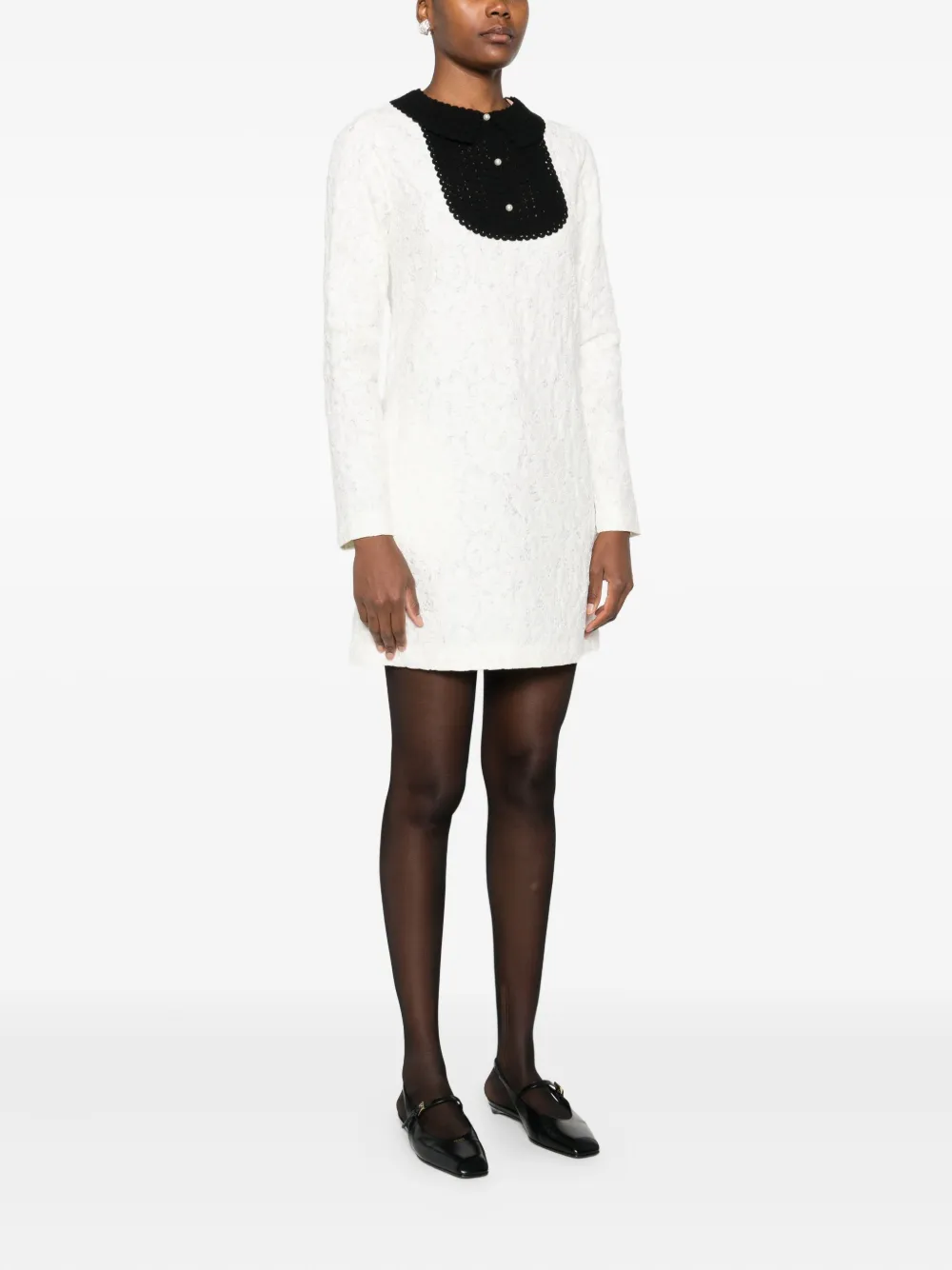 Crochet-Trimmed Lace Dress