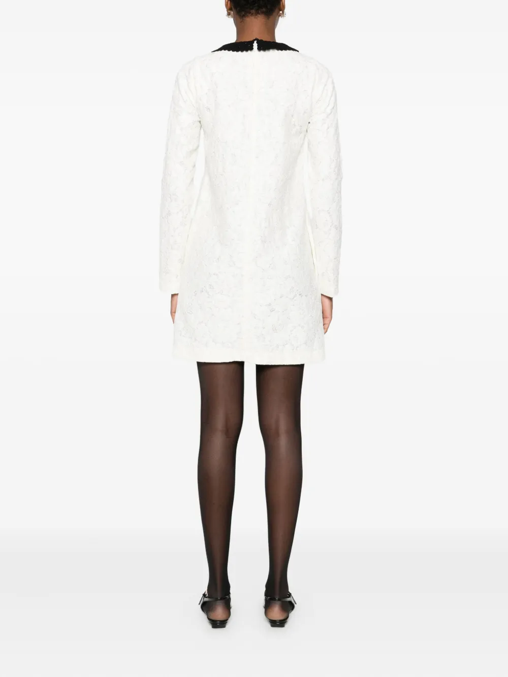 Crochet-Trimmed Lace Dress