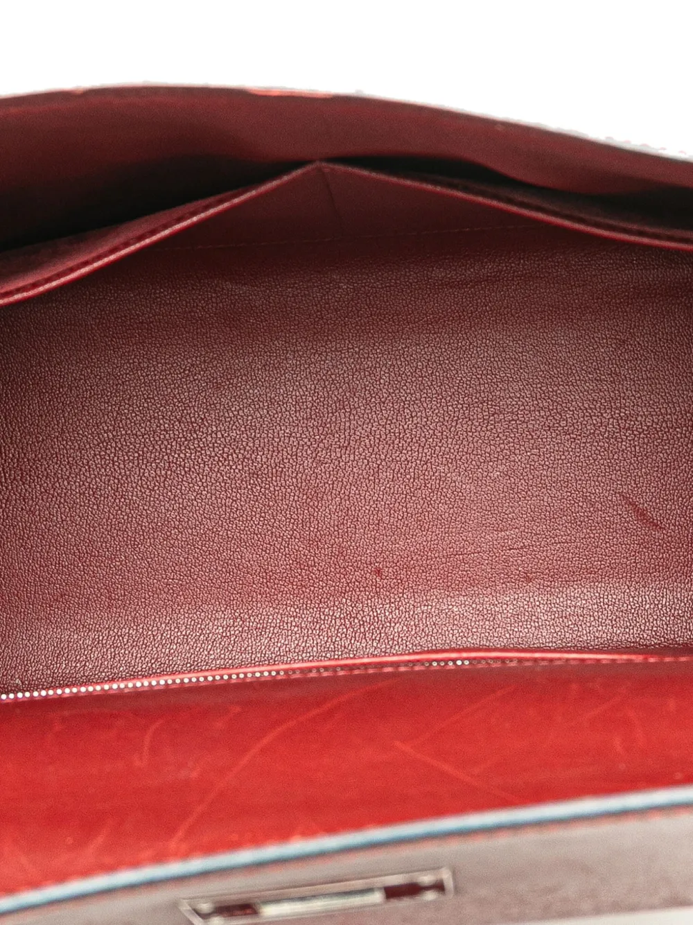 Pre-owned Hermes 2001 Box Calf Kelly Ii Sellier 28 Satchel In Red