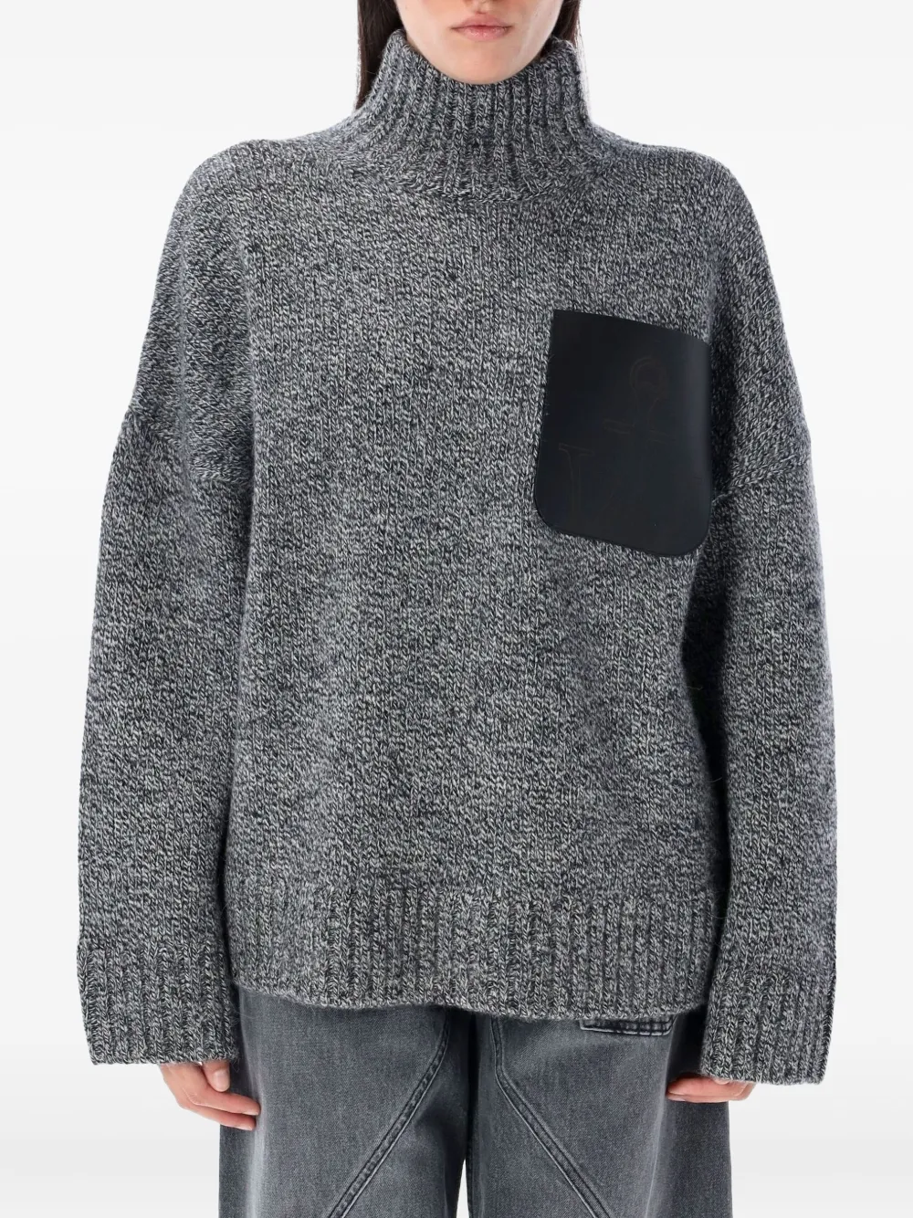 Jw Anderson Wool And Alpaca-blend Turtleneck Sweater In Gray