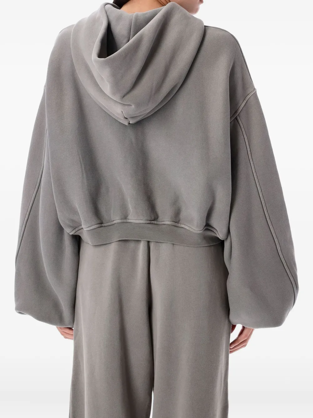 Alexander Wang zip-up crop hoodie - Grijs