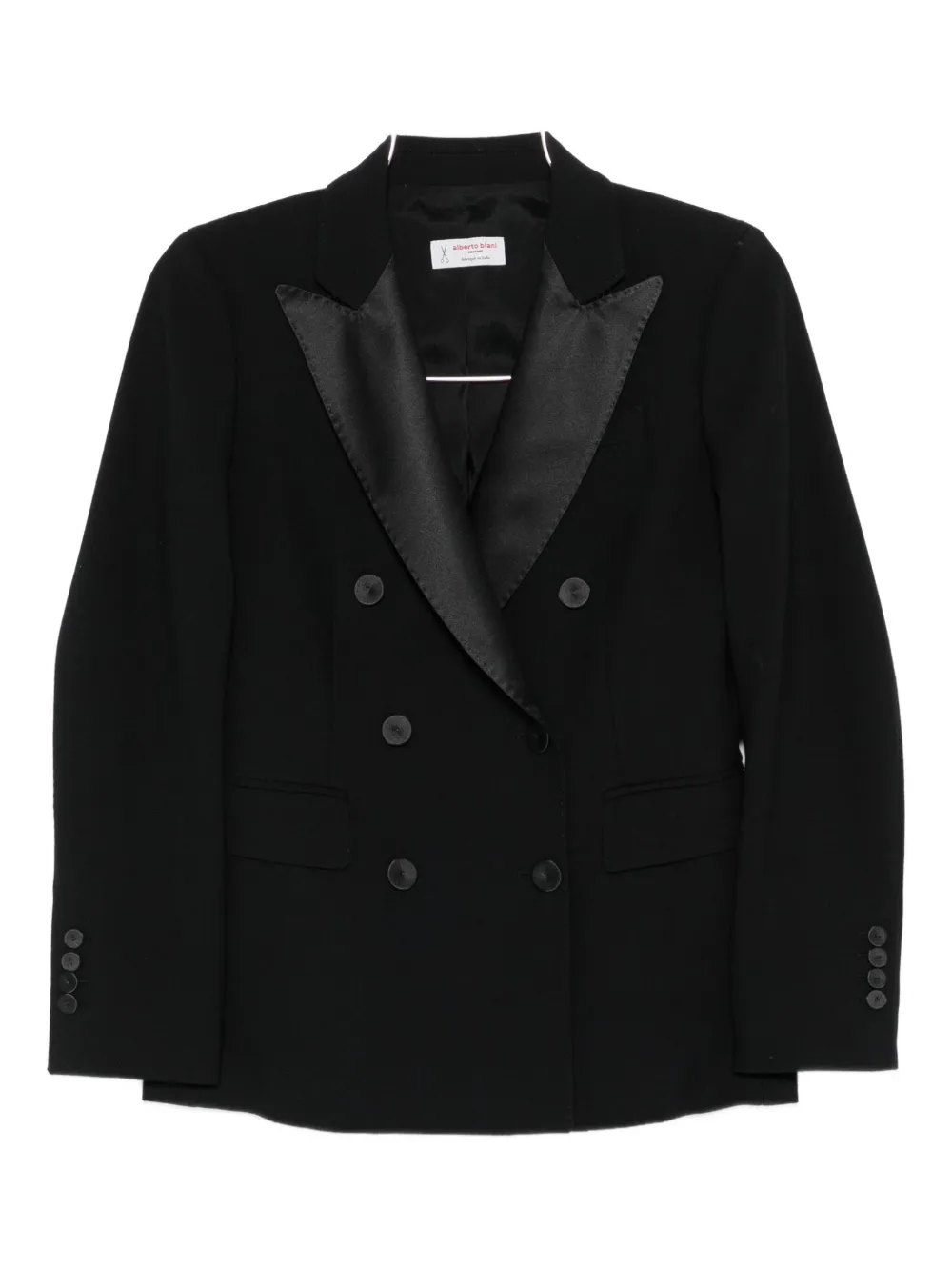 Alberto Biani double-breasted satin-lapel blazer - Nero