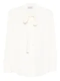Alberto Biani bow-neck silk shirt - White