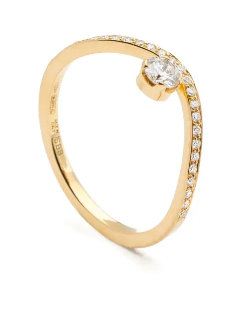 Sophie Bille Brahe anillo Grace en oro amarillo de 18kt con diamante