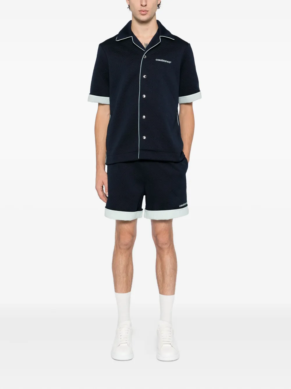 Casablanca Overhemd met geborduurd logo - Blauw