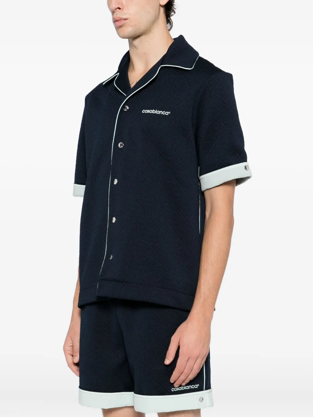 Casablanca Overhemd met geborduurd logo Blauw