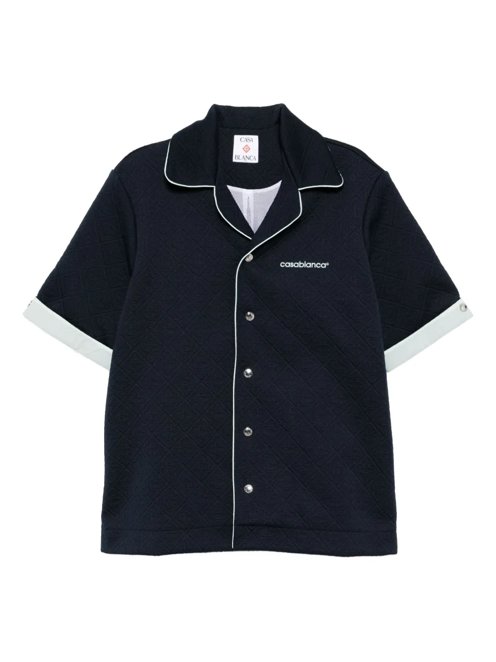 Casablanca logo-embroidered shirt | Blue | Image 1