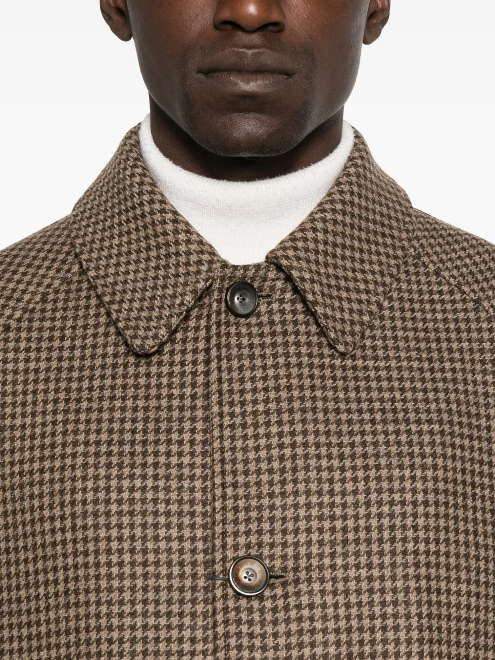 Herno Jas met pied-de-poule print en knoop Bruin