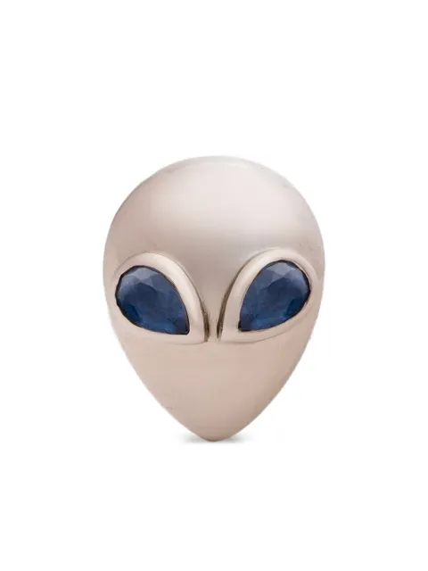Alina Abegg 14k white gold Alien Head sapphire earrings