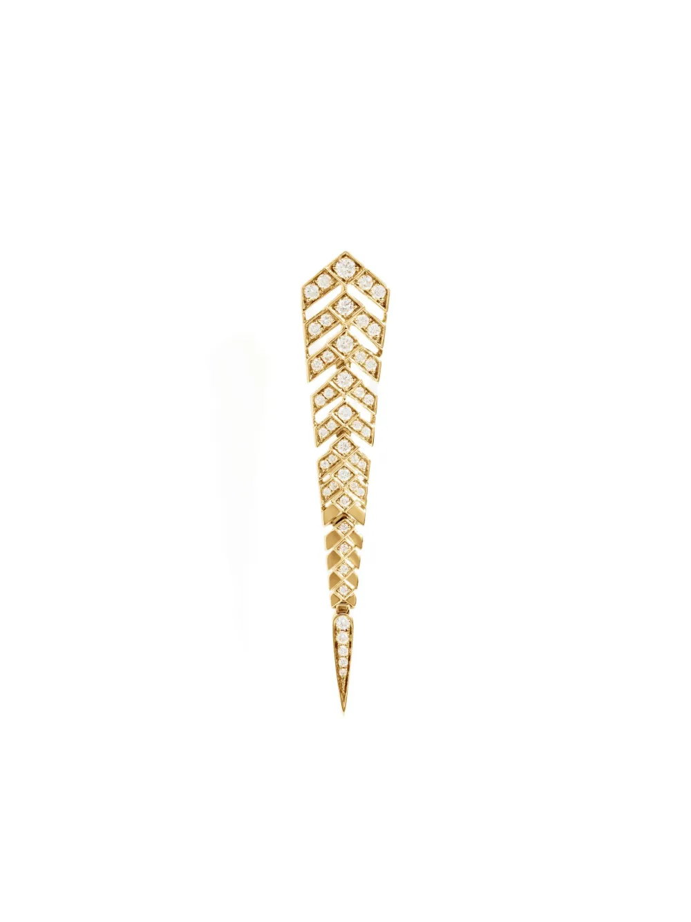 Statement Paris 18k Gold Fiamond Chevron Earring In Gold