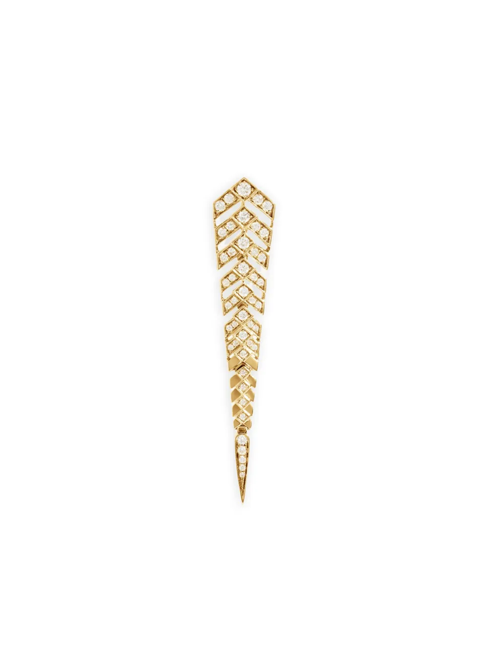 STATEMENT PARIS 18K gold fiamond chevron earring | Gold | Image 1