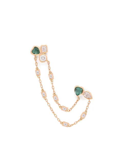 Tanka & Baroque 18K rose gold diamond and sapphire earring