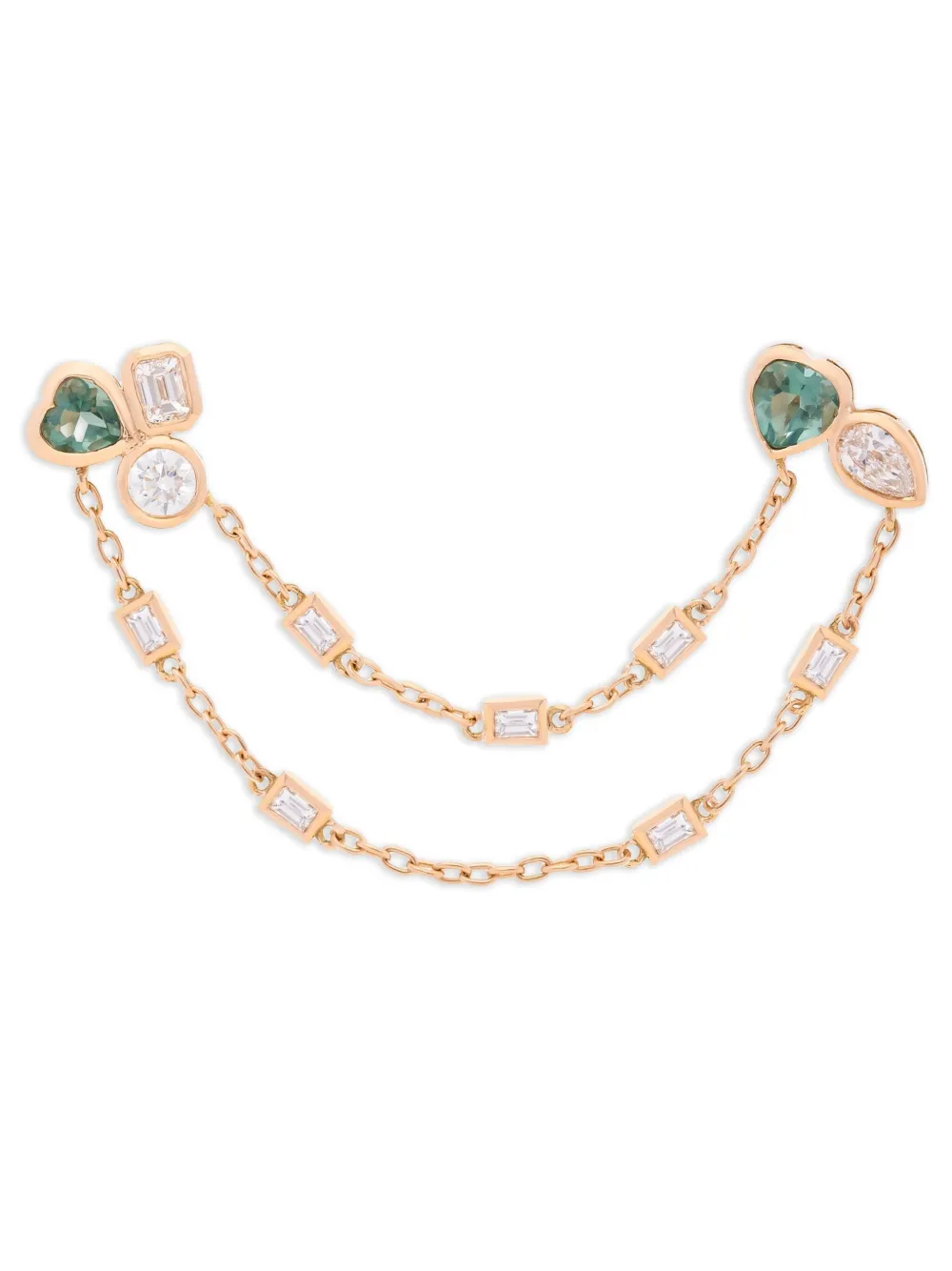 Tanka & Baroque 18K rose gold diamond and sapphire earring | Image 2