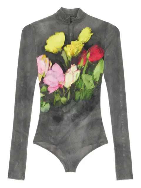 MSGM floral-print zip bodysuit