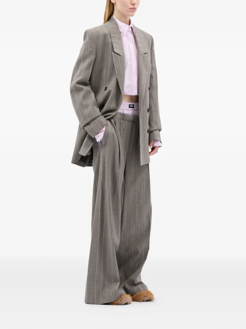 MSGM pinstripe double-breasted jacket | Blazers | Image 2