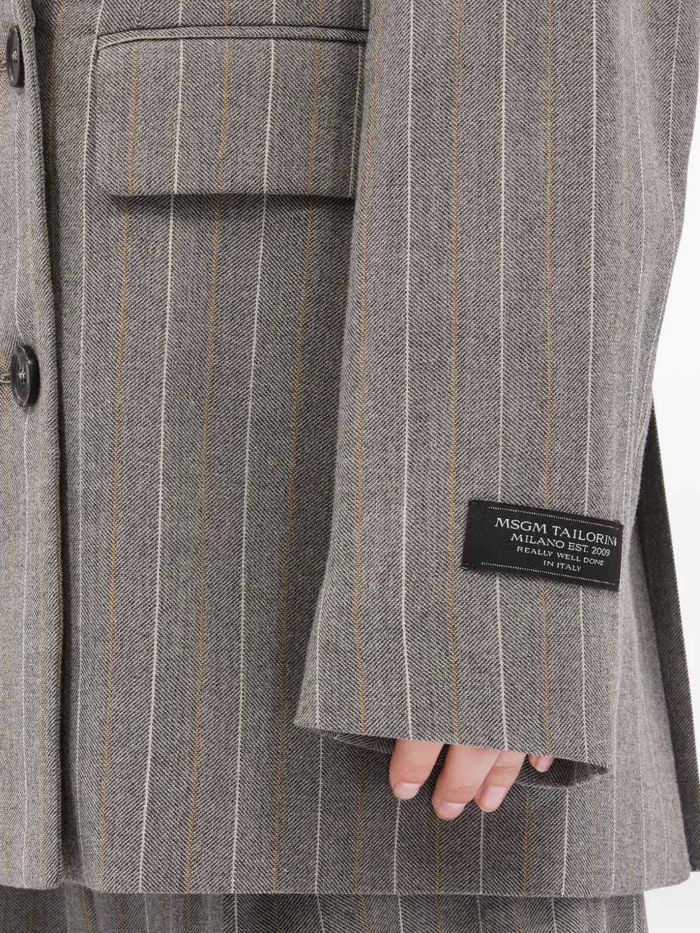 MSGM Jack met krijtstreep en dubbele rij knopen Grijs