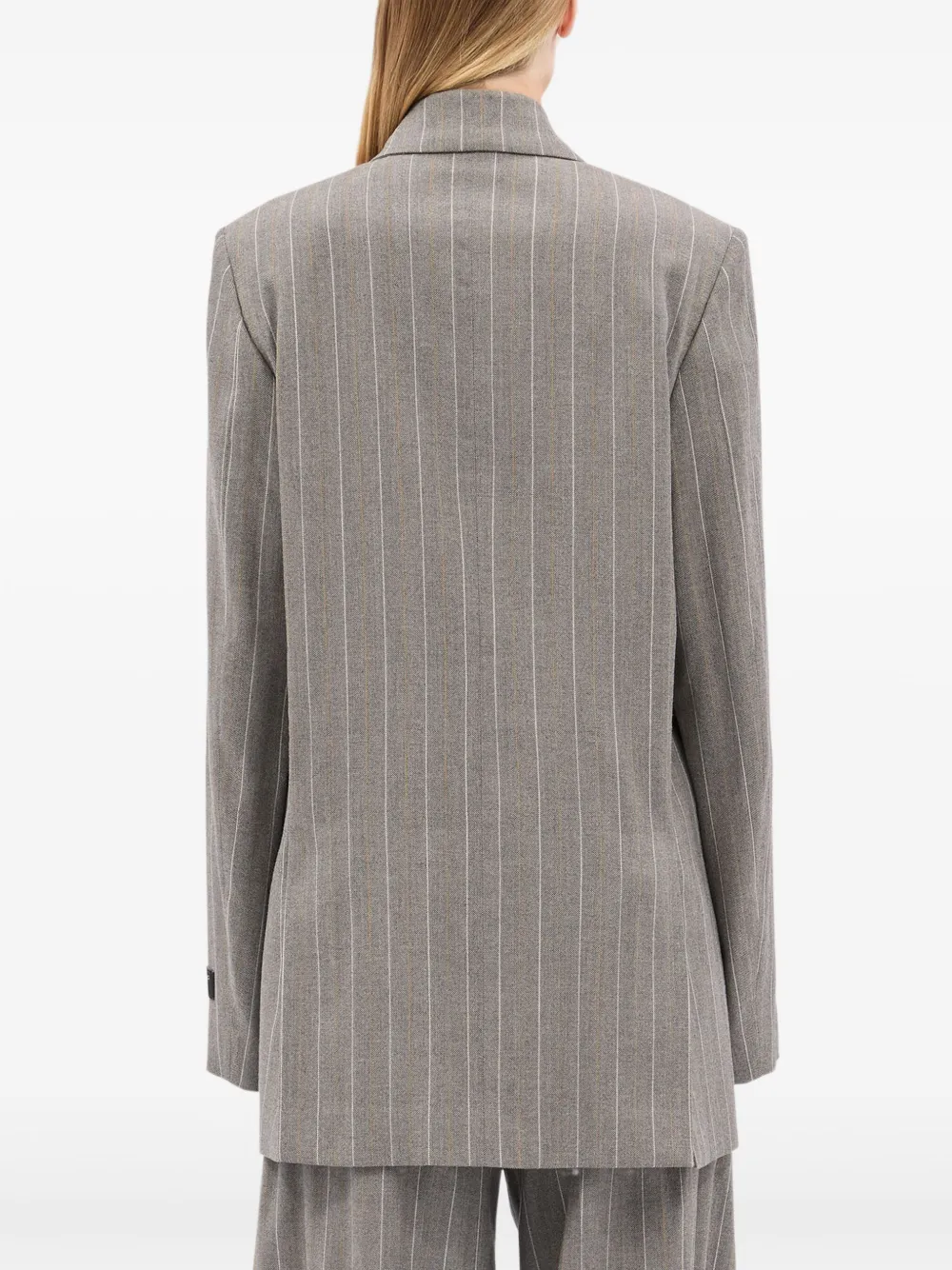 MSGM Jack met krijtstreep en dubbele rij knopen Grijs