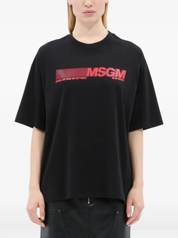 msgm Tシャツ　ブラック　ロゴ MSGM ロゴ Tシャツ | ブラック | FARFETCH JP