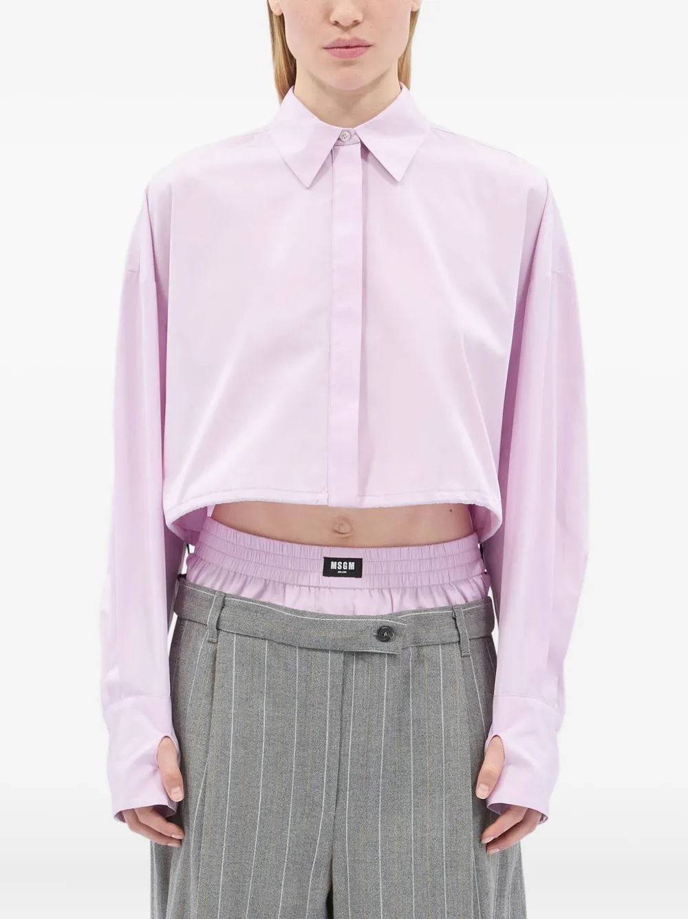 MSGM Cropped blouse Roze