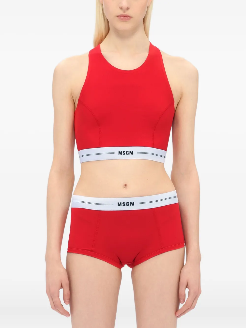 MSGM Tanktop met racerback en logoband Rood