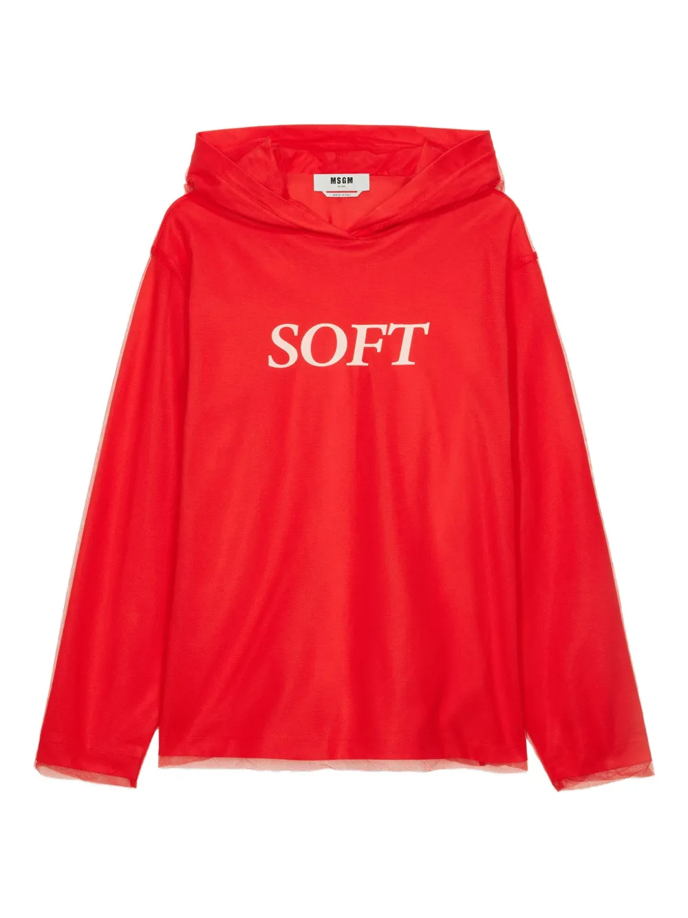 MSGM 긴소매 후디 | 레드 | Image 1