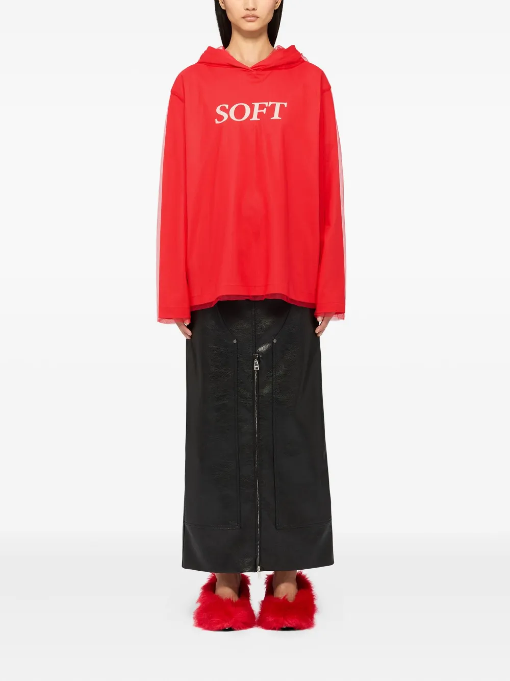 MSGM long-sleeve hoodie - Rood
