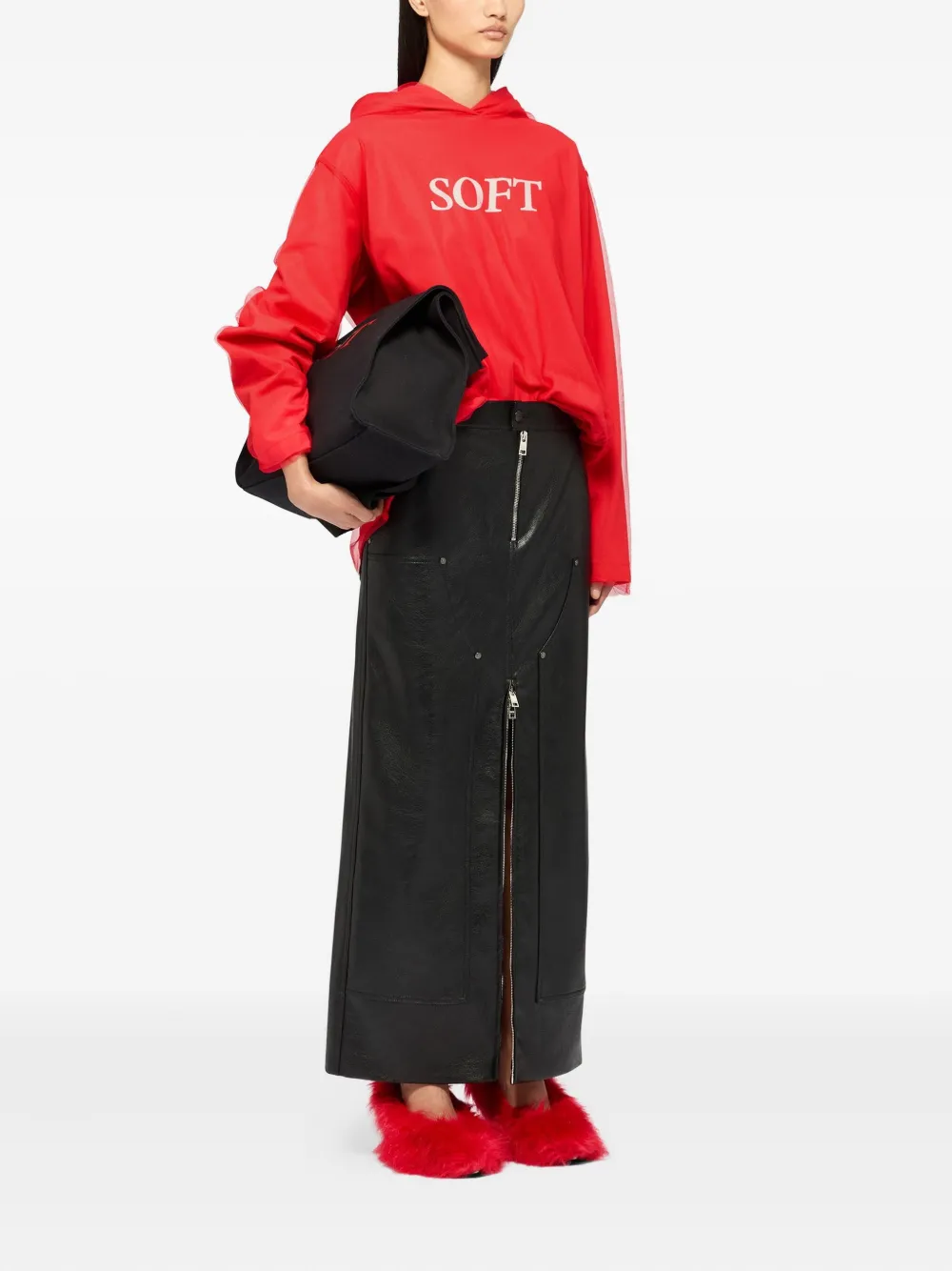MSGM Hoodie met opgestikte zak Rood