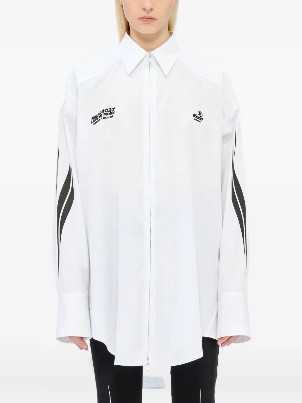 MSGM Poloshirt met rits Wit