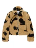 MSGM patterned zip-up jacket - Neutrals