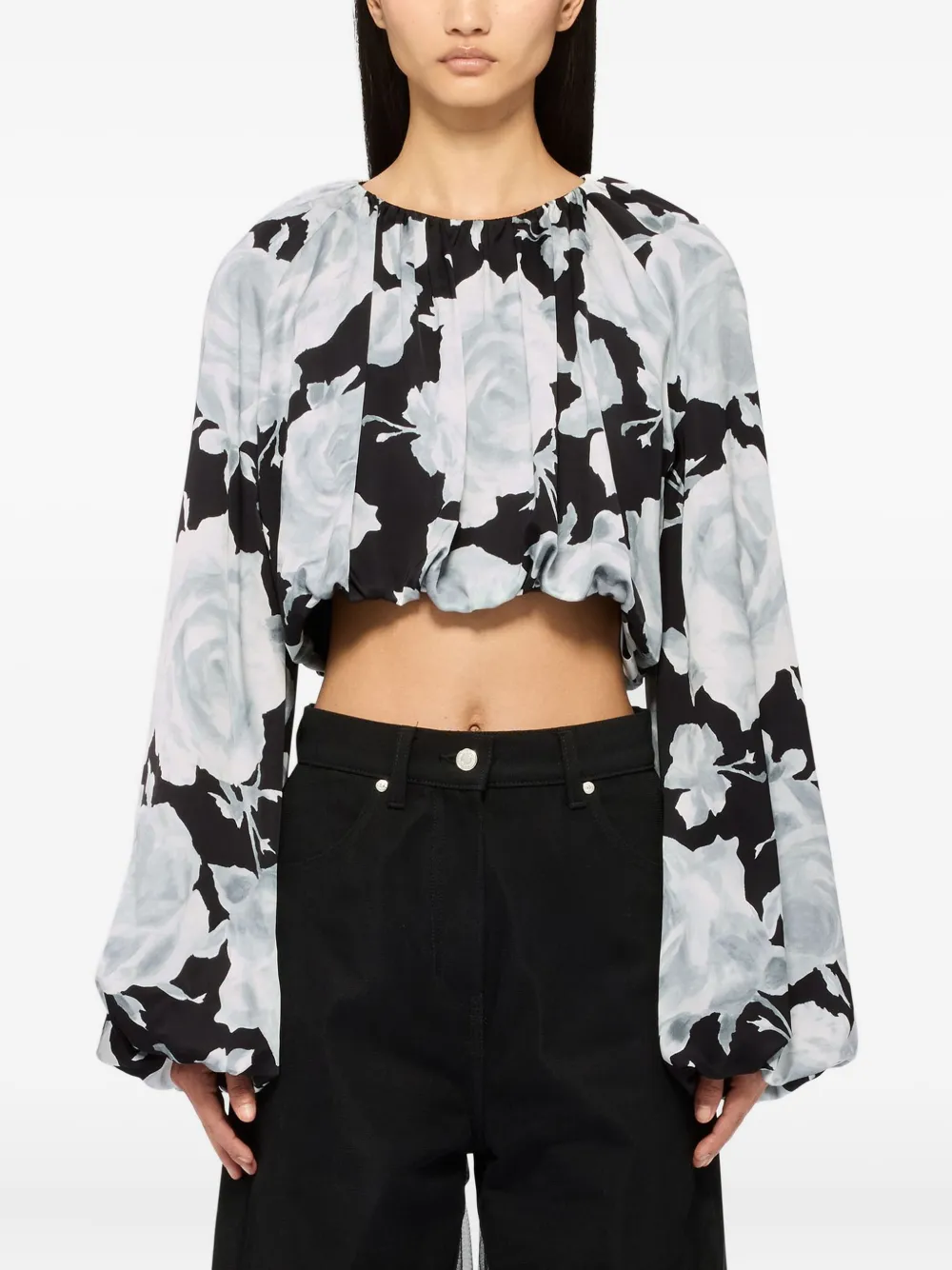 MSGM Shirt met bloemenprint Zwart