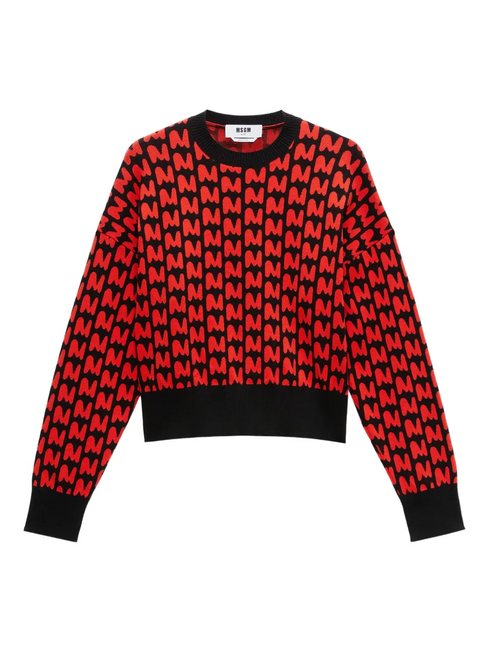 MSGM monogram-logo sweatshirt | Red | Image 1