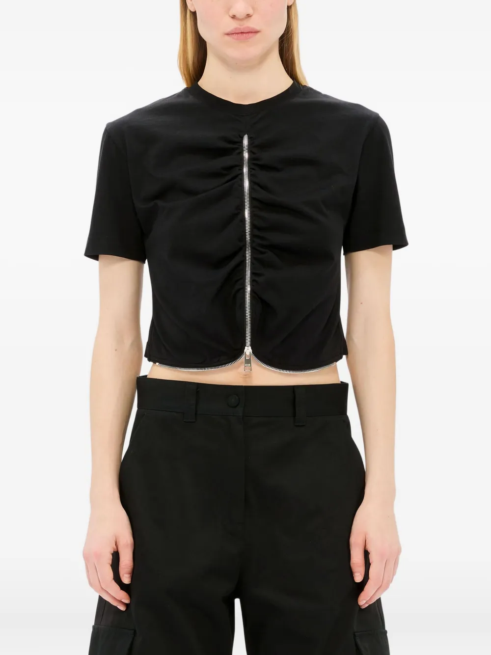 Msgm Zip-up Top In Black