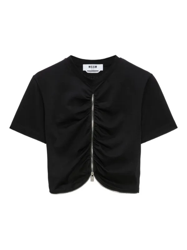 MSGM zip-up Top | Black | FARFETCH