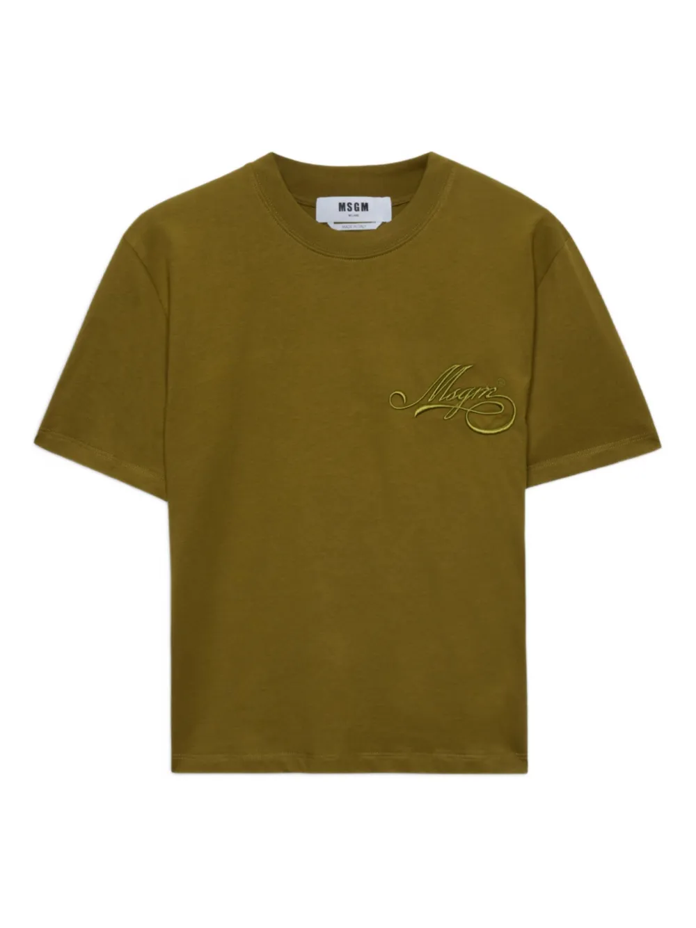 MSGM playera con logo bordado | verde | Image 1