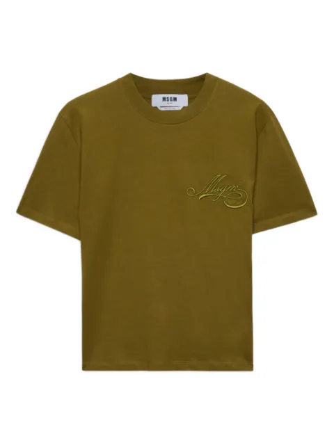 MSGM logo-embroidered T-shirt