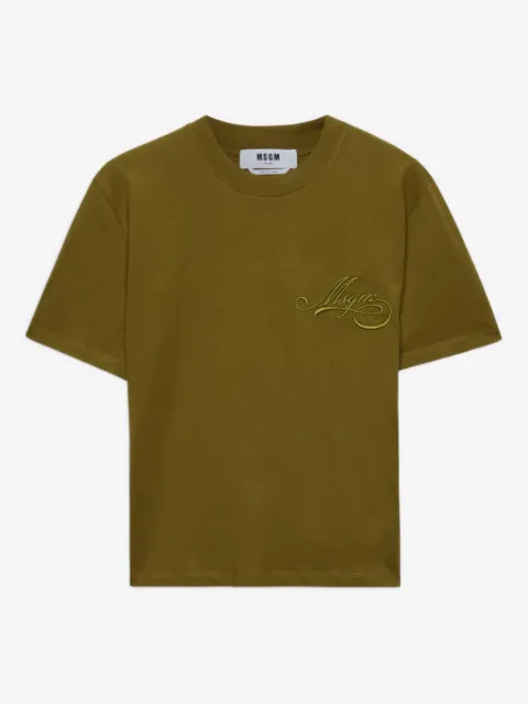 MSGM logo-embroidered T-shirt