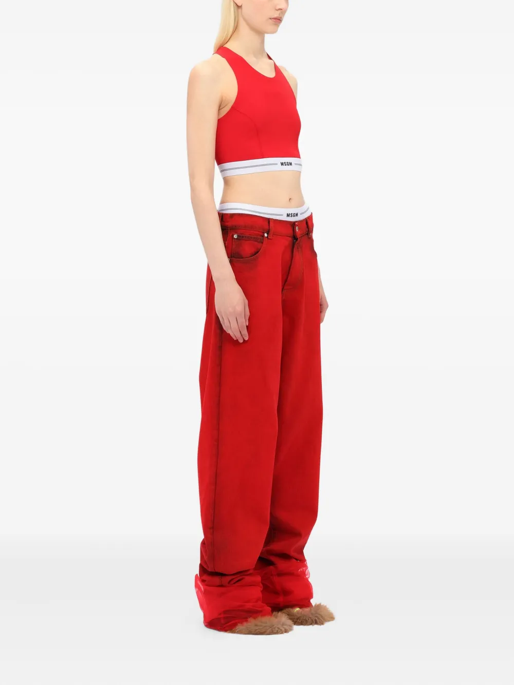 MSGM Slip met logodetail Rood