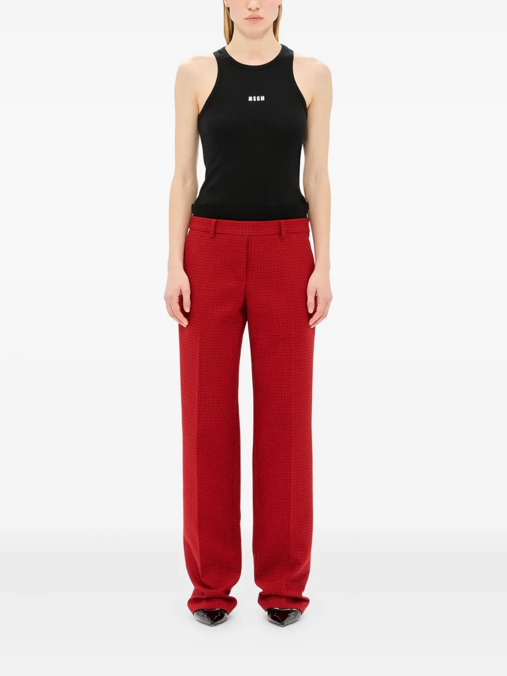 MSGM check-print trousers - Rood