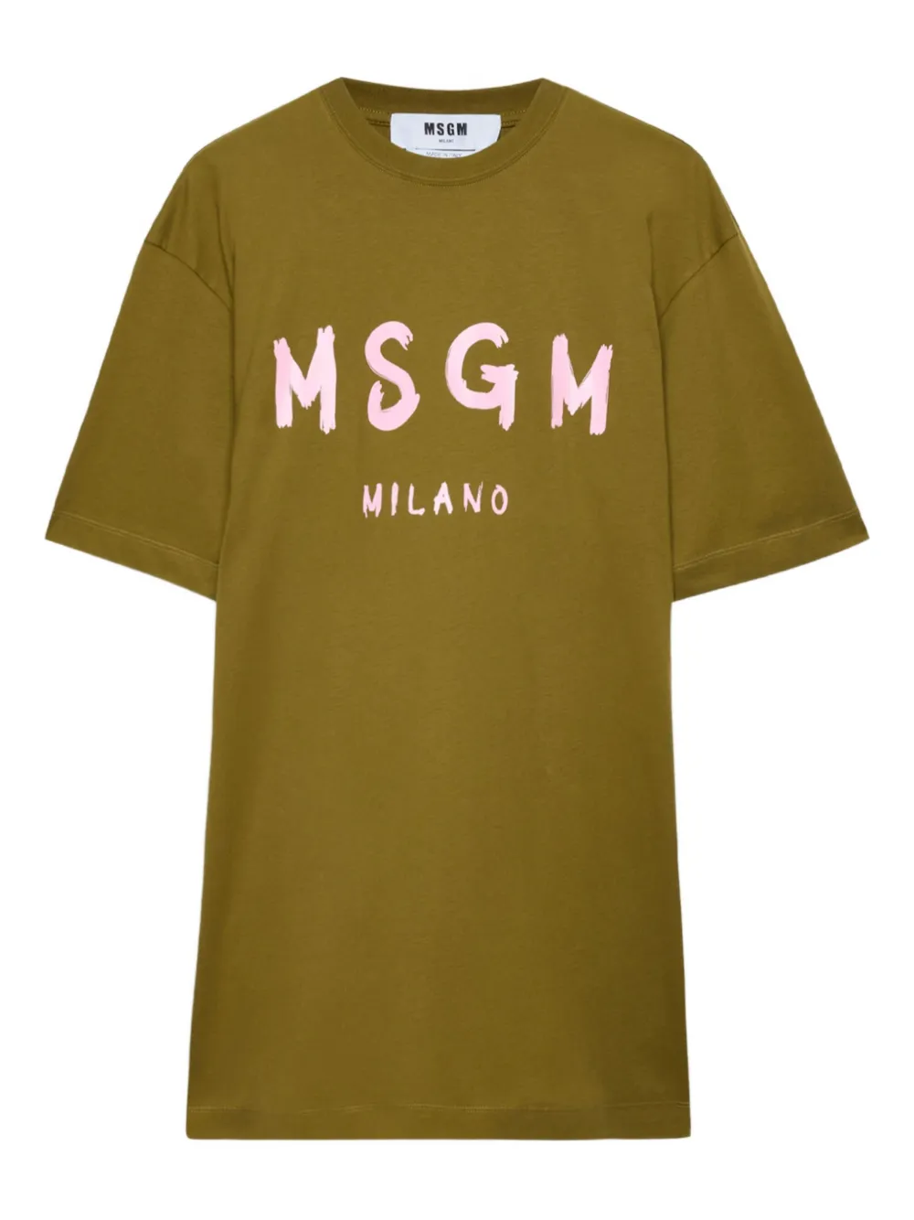 MSGM logo-print T-shirt dress | Green | Image 1