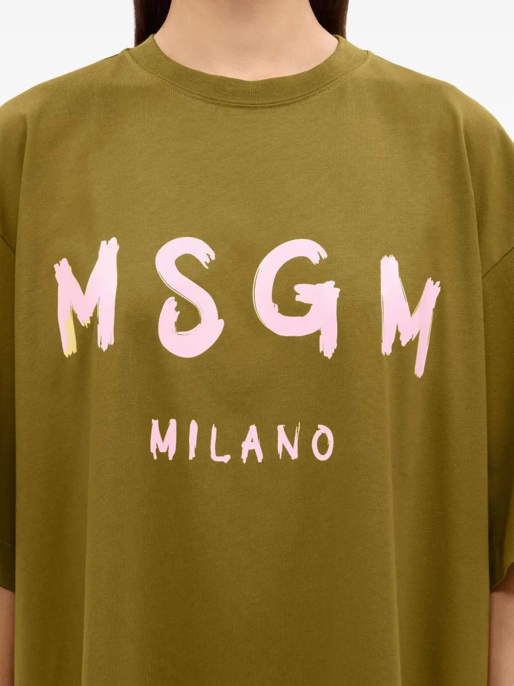 MSGM T-shirtjurk met logoprint Groen