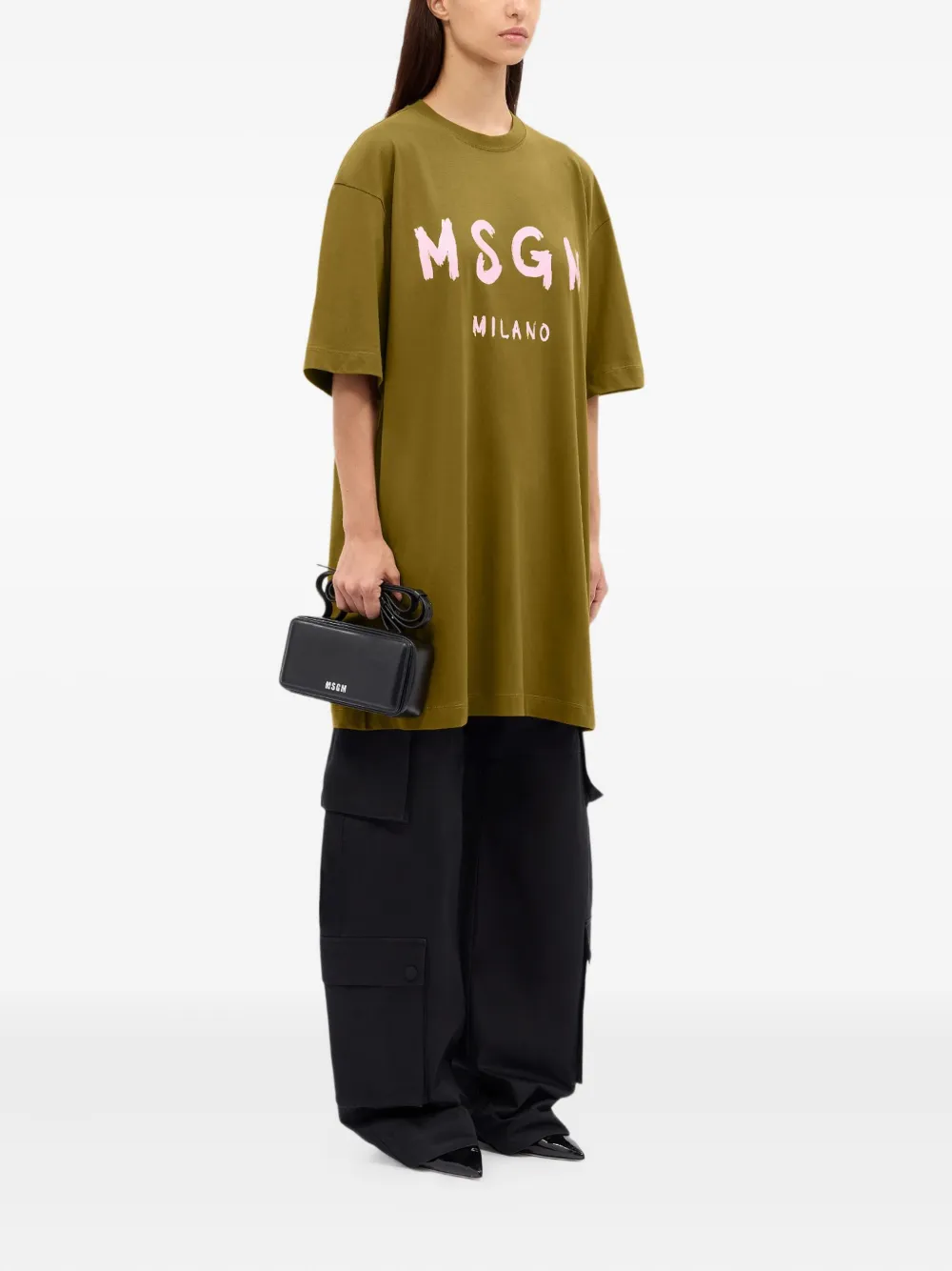 MSGM T-shirtjurk met logoprint Groen