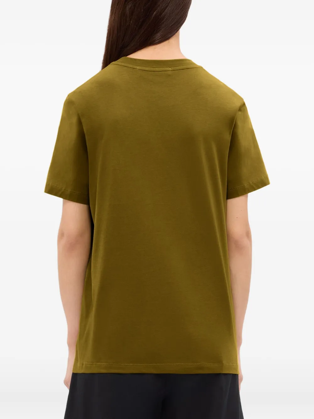 Msgm Logo-embroidered T-shirt In Green