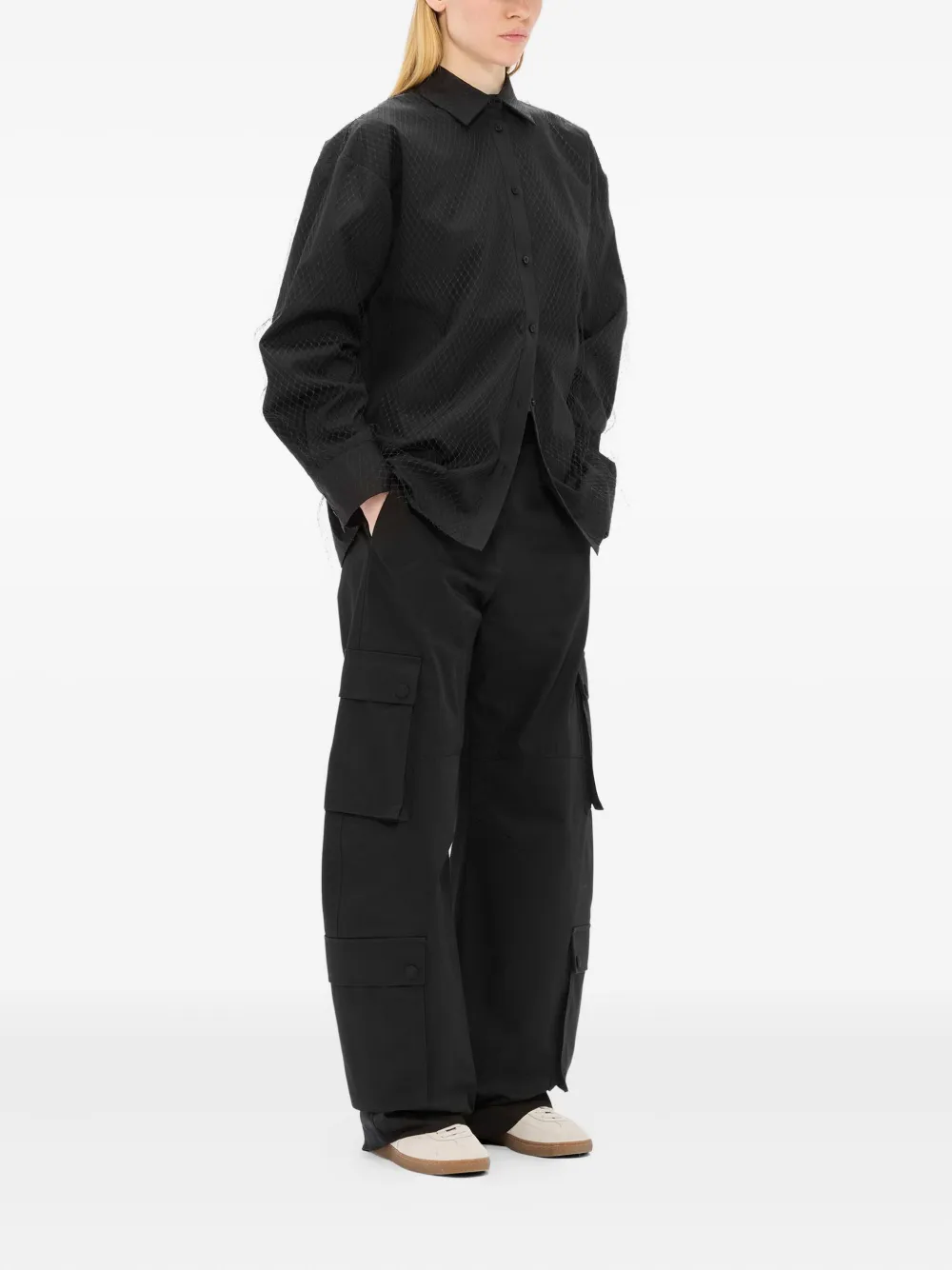 MSGM textured shirt - Zwart