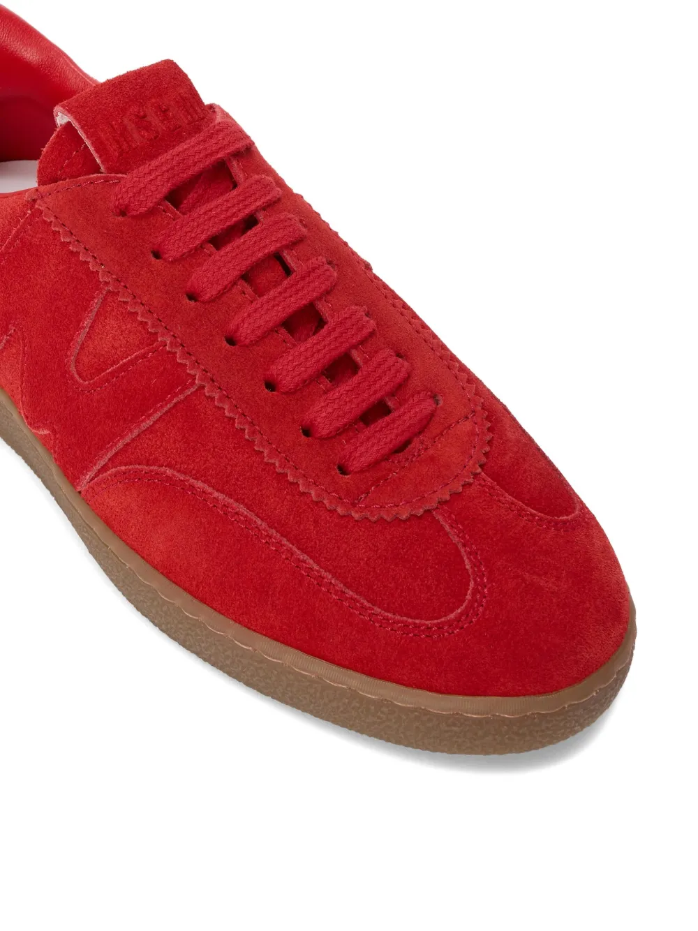 Msgm Panelled Suede Sneakers In Red