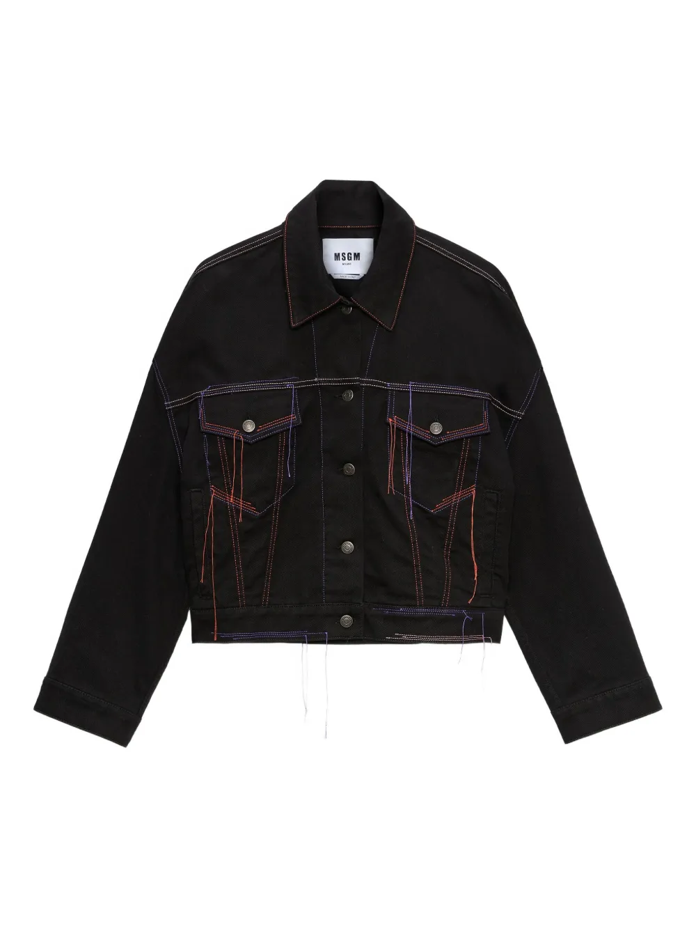 MSGM topstitching denim jacket | Black | Image 1