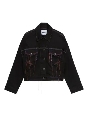 MSGM ブラックデニムジャケット フレア裾 MSGM ウィメンズ デニムジャケット通販 - FARFETCH