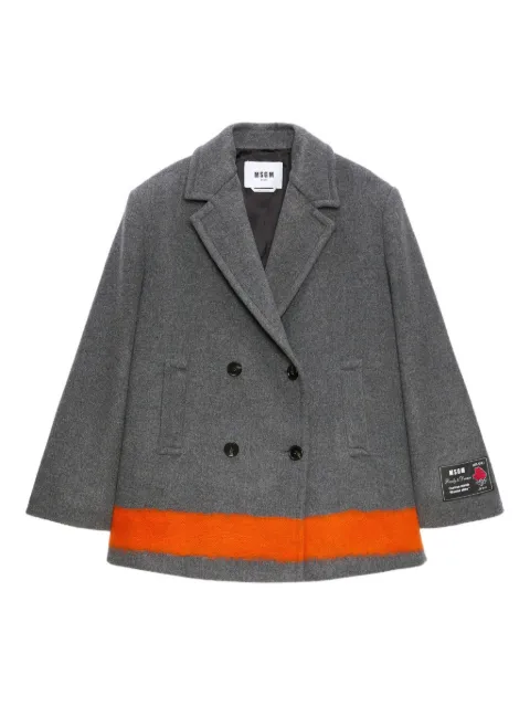 MSGM contrasting-band double-breasted coat
