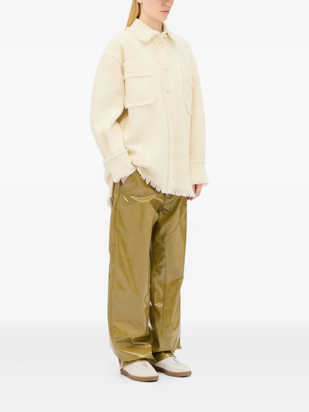 MSGM frayed-edge shirt - Beige
